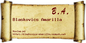 Blaskovics Amarilla névjegykártya